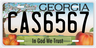 GA license plate CAS6567