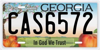 GA license plate CAS6572