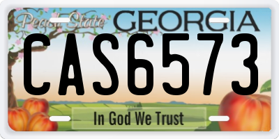GA license plate CAS6573