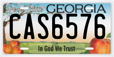 GA license plate CAS6576