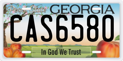 GA license plate CAS6580