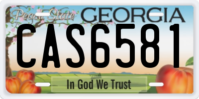 GA license plate CAS6581