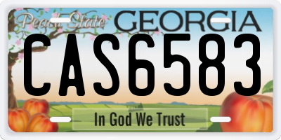 GA license plate CAS6583