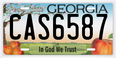 GA license plate CAS6587