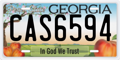 GA license plate CAS6594