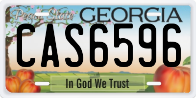 GA license plate CAS6596