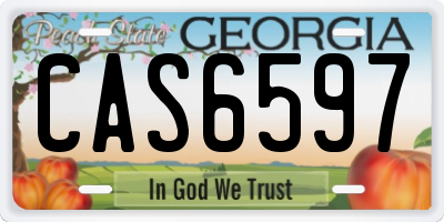 GA license plate CAS6597