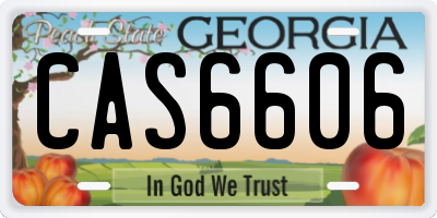 GA license plate CAS6606