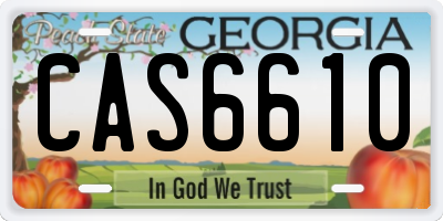 GA license plate CAS6610