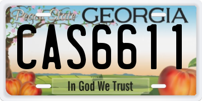 GA license plate CAS6611