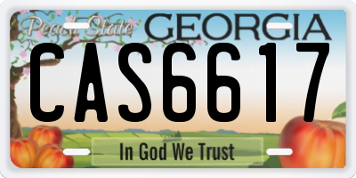 GA license plate CAS6617
