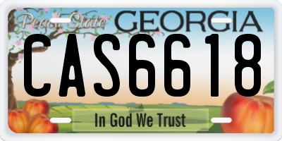 GA license plate CAS6618