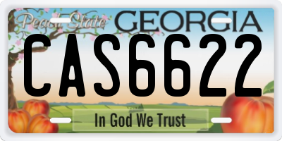 GA license plate CAS6622