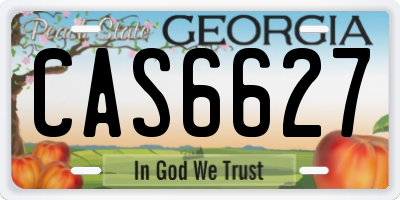 GA license plate CAS6627