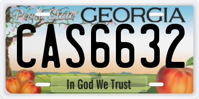 GA license plate CAS6632
