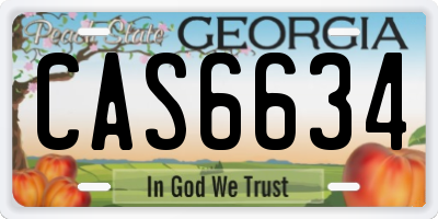 GA license plate CAS6634