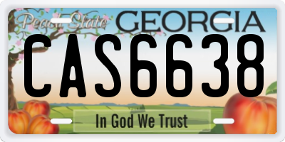 GA license plate CAS6638