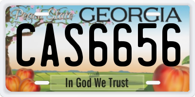 GA license plate CAS6656