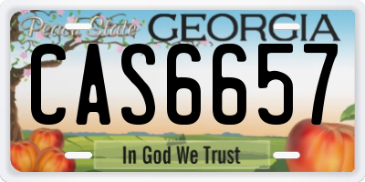 GA license plate CAS6657