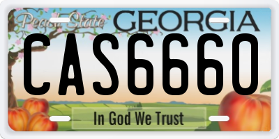 GA license plate CAS6660