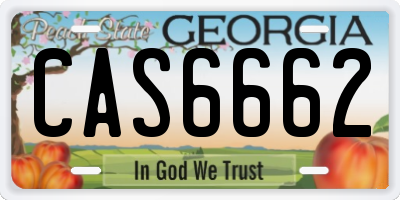 GA license plate CAS6662
