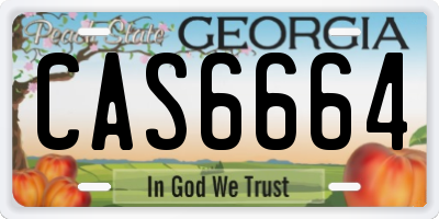 GA license plate CAS6664
