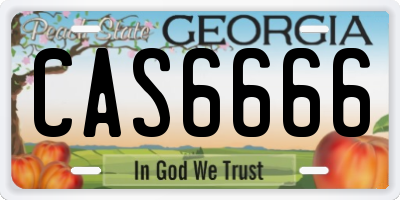 GA license plate CAS6666