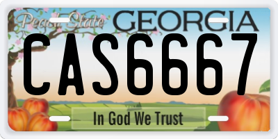 GA license plate CAS6667