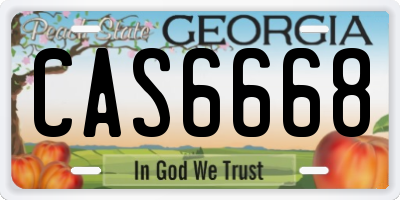 GA license plate CAS6668