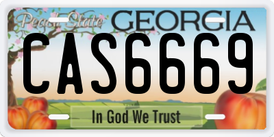 GA license plate CAS6669