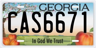 GA license plate CAS6671