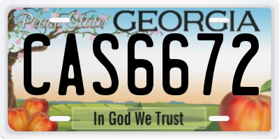 GA license plate CAS6672