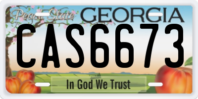 GA license plate CAS6673
