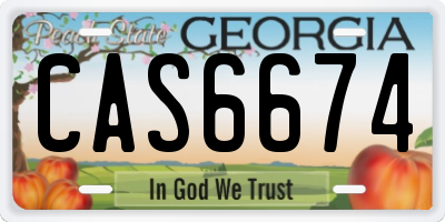 GA license plate CAS6674