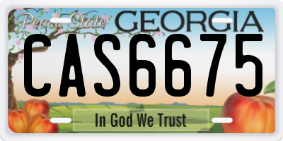 GA license plate CAS6675
