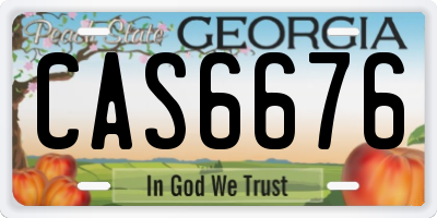 GA license plate CAS6676