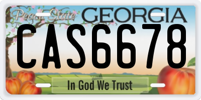GA license plate CAS6678