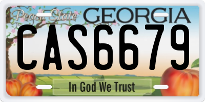 GA license plate CAS6679