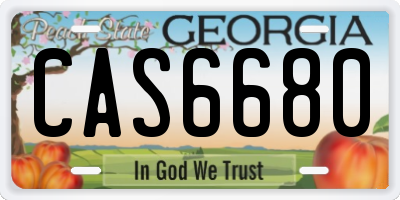 GA license plate CAS6680