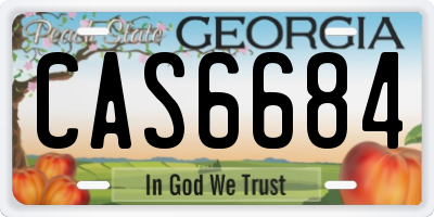 GA license plate CAS6684