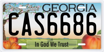GA license plate CAS6686