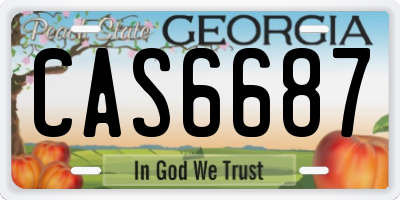 GA license plate CAS6687
