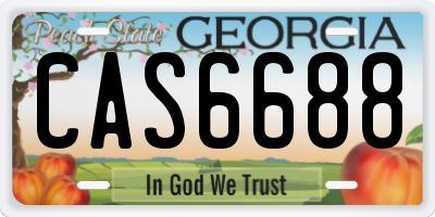 GA license plate CAS6688