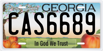 GA license plate CAS6689
