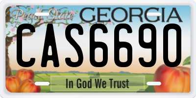 GA license plate CAS6690
