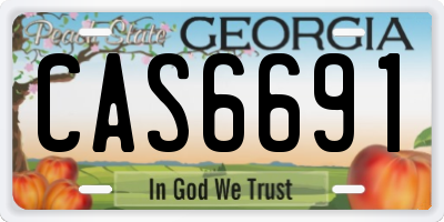 GA license plate CAS6691