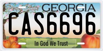 GA license plate CAS6696