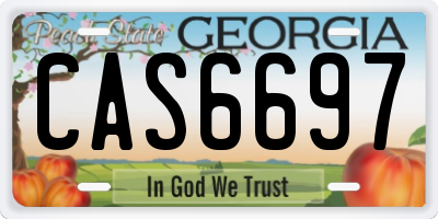 GA license plate CAS6697