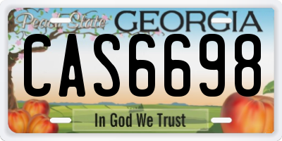 GA license plate CAS6698