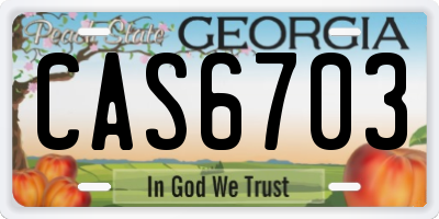 GA license plate CAS6703
